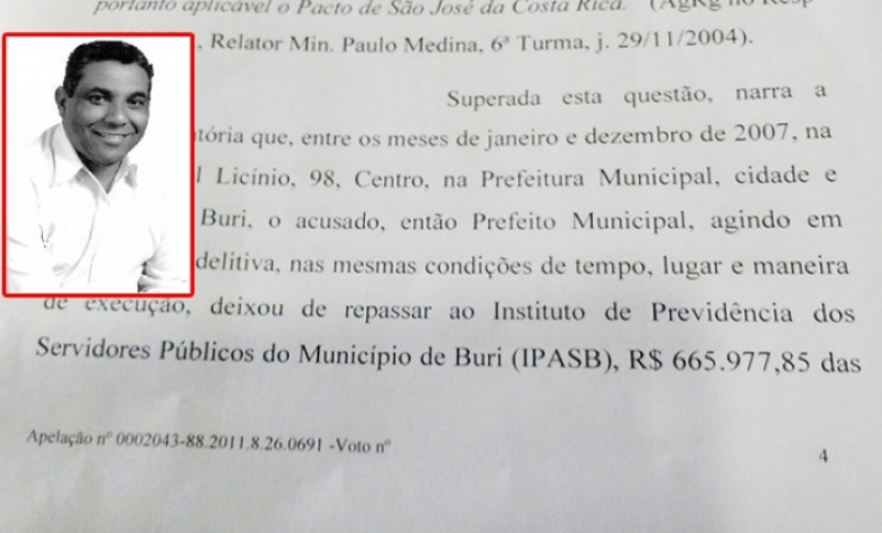 Repasse irregular ao Ipasb leva ex-prefeito à prisão